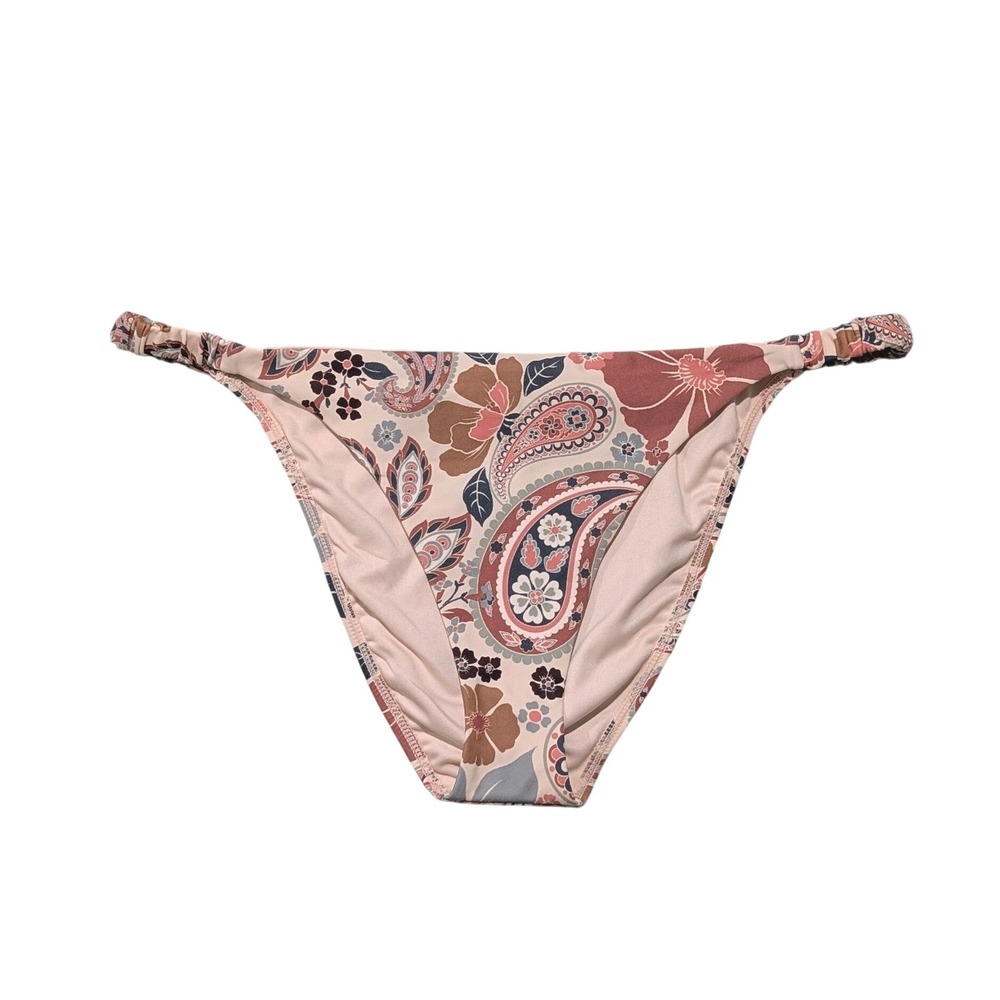 O'Neill Blue Pensacola Bikini Bottoms XL Mod Boho Paisley Floral Medium Coverage
